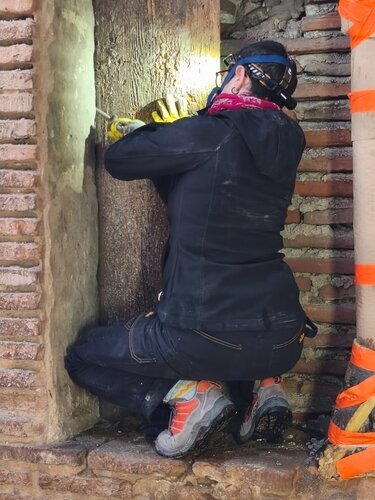 Préparation de l'extraction du dernier volet, baie de gauche (2)