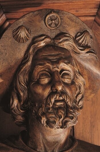 Saint-Jacques - bois sculpté XIXème siècle (détail)