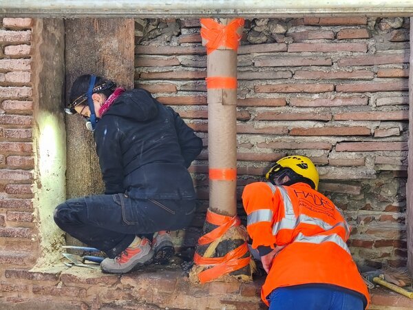 Préparation de l'extraction du dernier volet, baie de gauche (1)