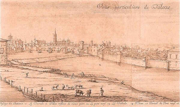 Le Pont Neuf, l'Hôtel-Dieu et une partie de La Grave, 1642